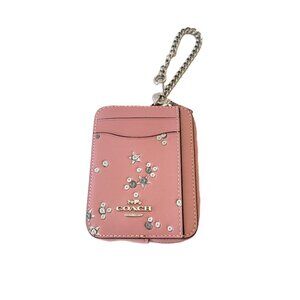 Coach CCF44 Spot Print Pebbled Leather Cosmetic Travel Case Black Multi Makeup